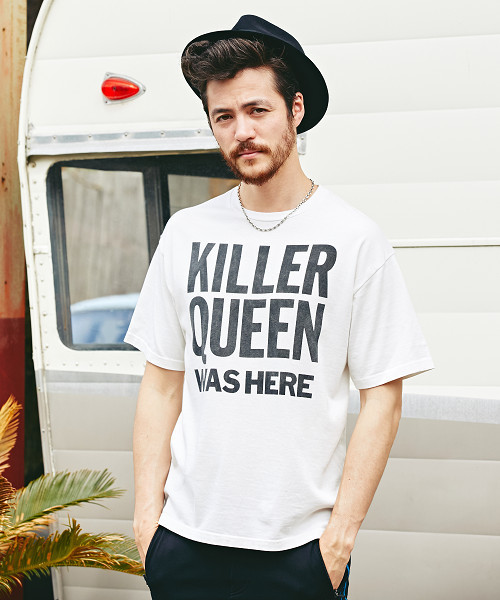 HYSTERIC GLAMOUR(ヒステリックグラマー)の「KQWH プリント Tシャツ(Tシャツ/カットソー・メンズ・ホワイト/ブラウン/チャコールグレー・SMALL/LARGE/X-SMALL/MEDIUM)」の2枚目の写真