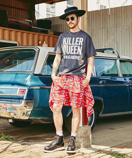 HYSTERIC GLAMOUR(ヒステリックグラマー)の「KQWH プリント Tシャツ(Tシャツ/カットソー・メンズ・ホワイト/ブラウン/チャコールグレー・SMALL/LARGE/X-SMALL/MEDIUM)」の6枚目の写真