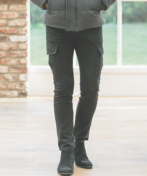 CAMBIO(カンビオ)の「mp5413-Stretch Tight Slim Cargo Pants (MADE IN JAPAN)(カーゴパンツ・メンズ・ブラック/カーキ/グリーン/チャコール・M/S/L)」の2枚目の写真
