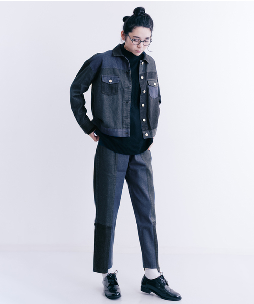 MERLOT（メルロー）の「パッチワークデニムジャケット001-3527（デニムジャケット・レディース・ブルー/ブラウン・FREE）」の14枚目の写真