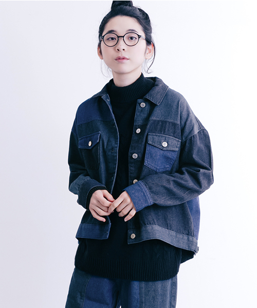 MERLOT（メルロー）の「パッチワークデニムジャケット001-3527（デニムジャケット・レディース・ブルー/ブラウン・FREE）」の16枚目の写真