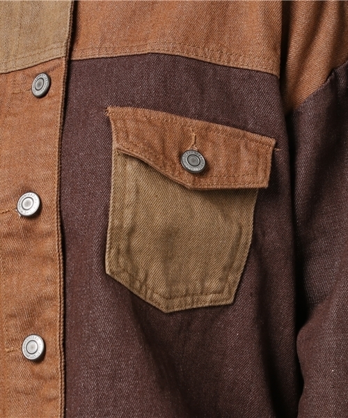 MERLOT（メルロー）の「パッチワークデニムジャケット001-3527（デニムジャケット・レディース・ブルー/ブラウン・FREE）」の9枚目の写真