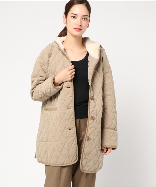 LBC（エルビーシー）の「裏ボアフードキルトジャケット（その他アウター・レディース・オレンジ/ネイビー/ベージュ・MEDIUM/LARGE）」の11枚目の写真