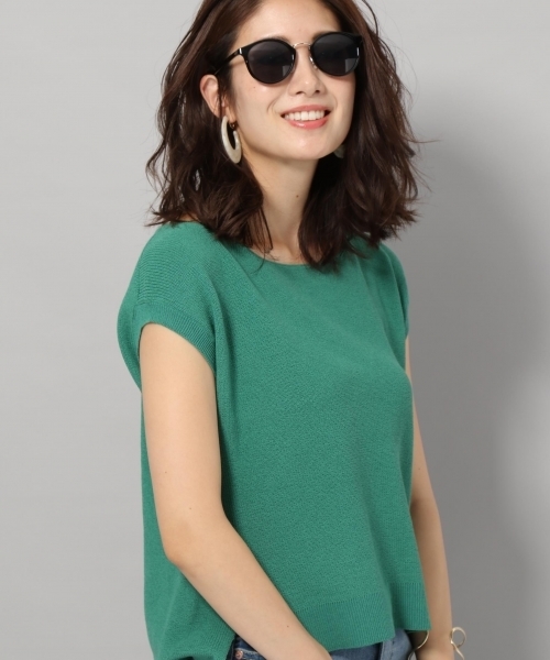 Andemiu（アンデミュウ）の「ボートネックラフニット796804（ニット/セーター・レディース・ブラック/パープル/オフホワイト/グリーン・FREE）」の3枚目の写真