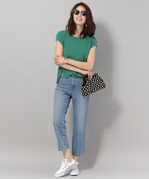 Andemiu（アンデミュウ）の「ボートネックラフニット796804（ニット/セーター・レディース・ブラック/パープル/オフホワイト/グリーン・FREE）」の6枚目の写真