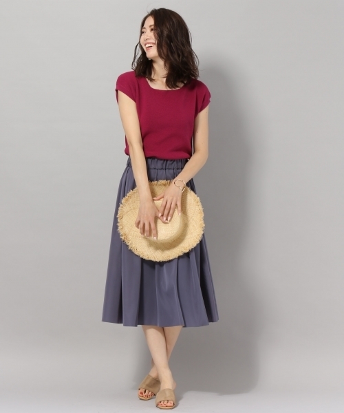 Andemiu（アンデミュウ）の「ボートネックラフニット796804（ニット/セーター・レディース・ブラック/パープル/オフホワイト/グリーン・FREE）」の7枚目の写真