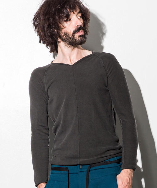 CDM BY CARPEDIEM（シーディーエムバイカルペディエム）の「CDM BY CARPEDIEM(シーディーエム バイ カルペディエム)コールドダイリバースニット（ニット/セーター・メンズ・ライトグレー/ダークグレー・SMALL/MEDIUM/LARGE）」の2枚目の写真