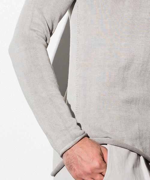 CDM BY CARPEDIEM（シーディーエムバイカルペディエム）の「CDM BY CARPEDIEM(シーディーエム バイ カルペディエム)コールドダイリバースニット（ニット/セーター・メンズ・ライトグレー/ダークグレー・SMALL/MEDIUM/LARGE）」の5枚目の写真