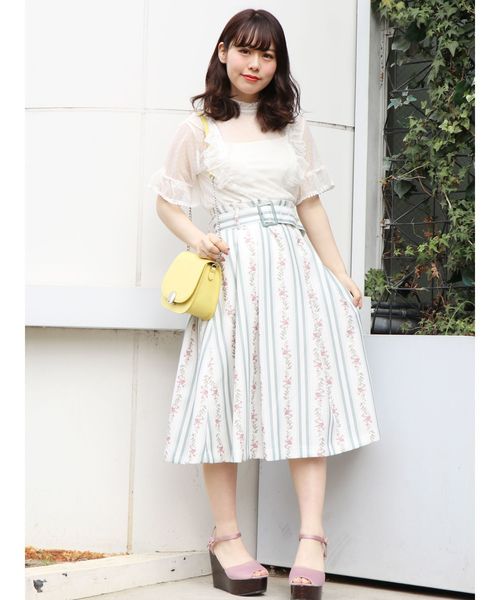 dazzlin(ダズリン)の「シアードットクラシカル半袖ブラウス(シャツ/ブラウス・レディース・オフホワイト/ブラック/パープル・FREE)」の5枚目の写真
