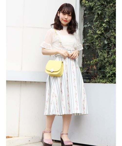 dazzlin(ダズリン)の「シアードットクラシカル半袖ブラウス(シャツ/ブラウス・レディース・オフホワイト/ブラック/パープル・FREE)」の6枚目の写真