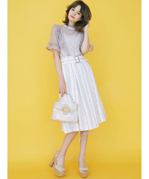 dazzlin(ダズリン)の「シアードットクラシカル半袖ブラウス(シャツ/ブラウス・レディース・オフホワイト/ブラック/パープル・FREE)」の20枚目の写真