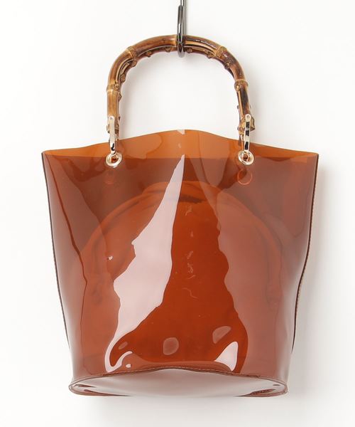 KOBE LETTUCE（コウベレタス）の「巾着付きバンブーハンドルクリアバッグ＊レディース/鞄/ハンドバッグ/PVC[B1174]神戸レタス（ハンドバッグ・レディース・クリア/グリーン/ブラウン/ブラック・FREE）」の8枚目の写真