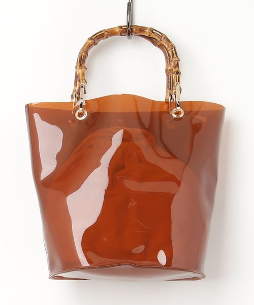 KOBE LETTUCE（コウベレタス）の「巾着付きバンブーハンドルクリアバッグ＊レディース/鞄/ハンドバッグ/PVC[B1174]神戸レタス（ハンドバッグ・レディース・クリア/グリーン/ブラウン/ブラック・FREE）」の5枚目の写真