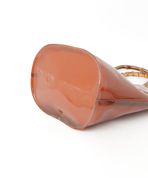 KOBE LETTUCE（コウベレタス）の「巾着付きバンブーハンドルクリアバッグ＊レディース/鞄/ハンドバッグ/PVC[B1174]神戸レタス（ハンドバッグ・レディース・クリア/グリーン/ブラウン/ブラック・FREE）」の6枚目の写真