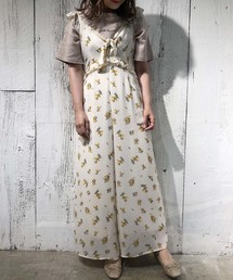 one after another NICE CLAUP | リボンフリルサロペット(サロペット/オーバーオール)