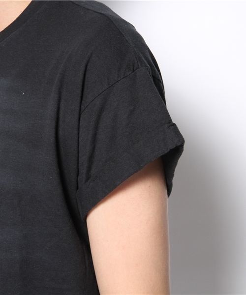 TOPMAN（トップマン）の「BLACK HALF TIEDYE HIGH ROLL T-SHIRT（Tシャツ/カットソー・メンズ・ブラック・X-SMALL/M/L/S）」の5枚目の写真