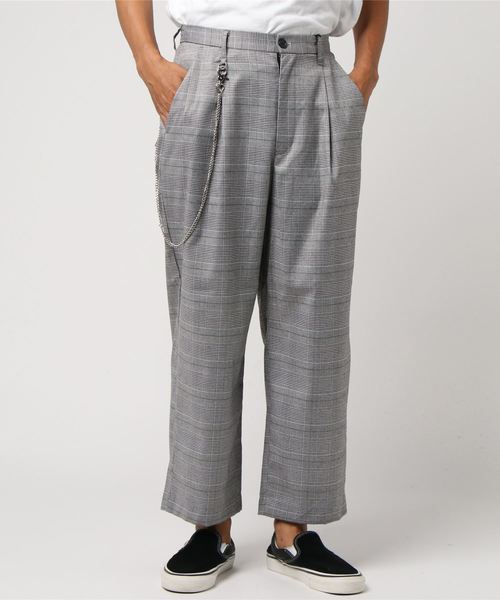 WEGO(ウィゴー)の「WEGO/チェーンチェックワイドスラックス(スラックス・メンズ・グレー系その他2/ブラウン系その他2・MEDIUM/LARGE/SMALL)」の9枚目の写真