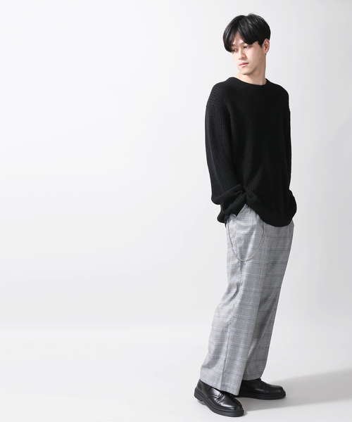 WEGO(ウィゴー)の「WEGO/チェーンチェックワイドスラックス(スラックス・メンズ・グレー系その他2/ブラウン系その他2・MEDIUM/LARGE/SMALL)」の5枚目の写真