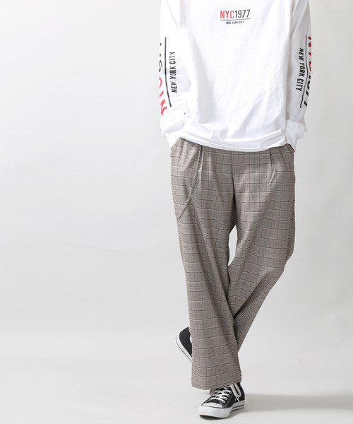 WEGO(ウィゴー)の「WEGO/チェーンチェックワイドスラックス(スラックス・メンズ・グレー系その他2/ブラウン系その他2・MEDIUM/LARGE/SMALL)」の11枚目の写真