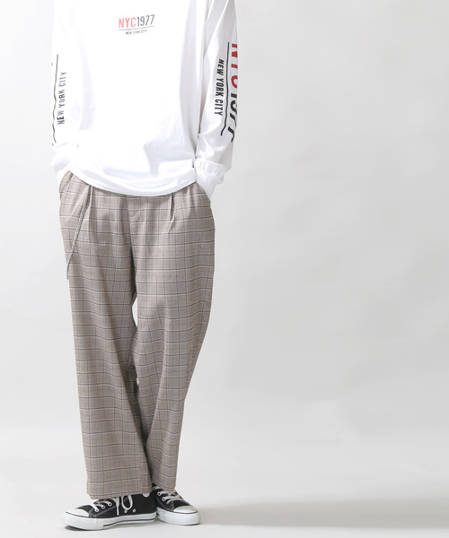 WEGO(ウィゴー)の「WEGO/チェーンチェックワイドスラックス(スラックス・メンズ・グレー系その他2/ブラウン系その他2・MEDIUM/LARGE/SMALL)」の12枚目の写真