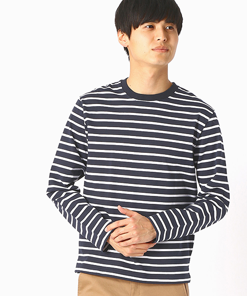 COMME CA ISM(コムサイズム)の「ボーダーTシャツ(Tシャツ/カットソー・メンズ・ホワイト/ブラック/ネイビー/グリーン・MEDIUM/LARGE/X-LARGE)」の4枚目の写真