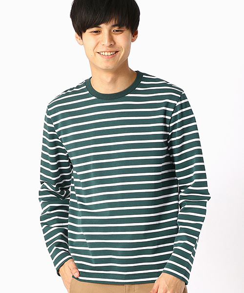 COMME CA ISM(コムサイズム)の「ボーダーTシャツ(Tシャツ/カットソー・メンズ・ホワイト/ブラック/ネイビー/グリーン・MEDIUM/LARGE/X-LARGE)」の3枚目の写真