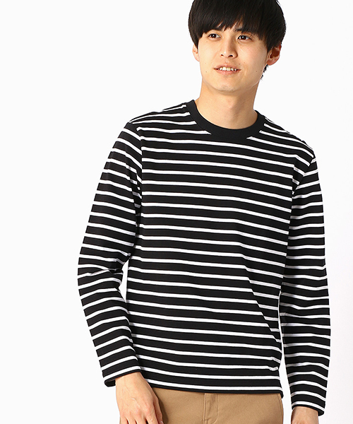 COMME CA ISM(コムサイズム)の「ボーダーTシャツ(Tシャツ/カットソー・メンズ・ホワイト/ブラック/ネイビー/グリーン・MEDIUM/LARGE/X-LARGE)」の2枚目の写真