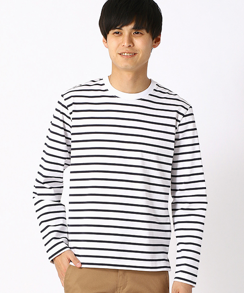 COMME CA ISM(コムサイズム)の「ボーダーTシャツ(Tシャツ/カットソー・メンズ・ホワイト/ブラック/ネイビー/グリーン・MEDIUM/LARGE/X-LARGE)」の14枚目の写真