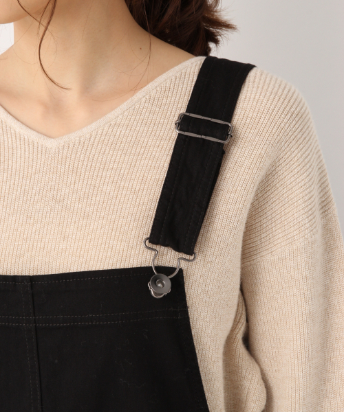 GLOBAL WORK(グローバルワーク)の「コットンツイルジャンスカ/821123(ジャンパースカート・レディース・ベージュ/ブラック/オフホワイト・FREE)」の10枚目の写真