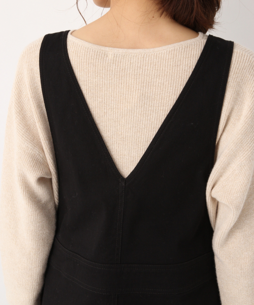 GLOBAL WORK(グローバルワーク)の「コットンツイルジャンスカ/821123(ジャンパースカート・レディース・ベージュ/ブラック/オフホワイト・FREE)」の14枚目の写真