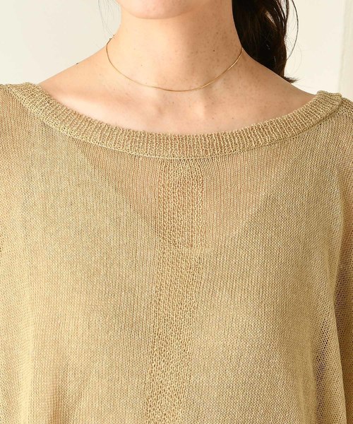 DouDou（ドゥドゥ）の「麻混ニットポンチョ（ニット/セーター・レディース・ベージュ/オフホワイト/カーキ・FREE）」の19枚目の写真