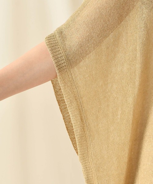 DouDou（ドゥドゥ）の「麻混ニットポンチョ（ニット/セーター・レディース・ベージュ/オフホワイト/カーキ・FREE）」の20枚目の写真