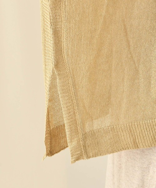 DouDou（ドゥドゥ）の「麻混ニットポンチョ（ニット/セーター・レディース・ベージュ/オフホワイト/カーキ・FREE）」の21枚目の写真