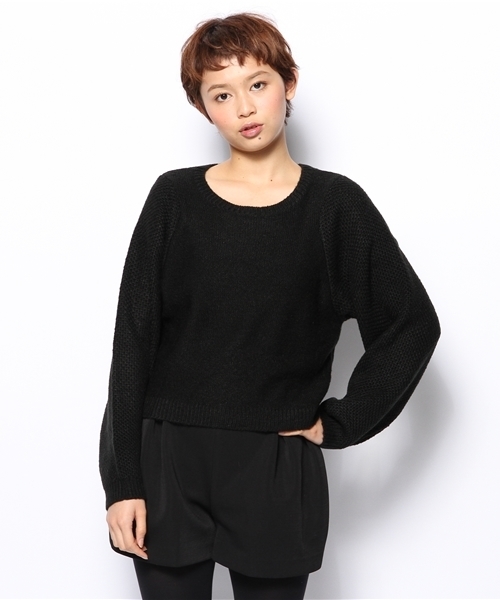 mystic（ミスティック）の「袖スクエア切替プルオーバー（ニット/セーター・レディース・ピンク/グレー/ラベンダー/ブラック・ﾌﾘ-）」の3枚目の写真