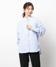 コットン混ルーズビッグシャツトップス