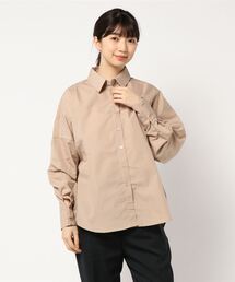コットン混ルーズビッグシャツトップス