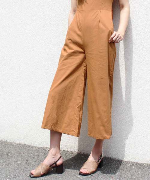 MODE ROBE(モードローブ)の「Vネックリボンオールインワン(つなぎ/オールインワン・レディース・ブラック/ベージュ/カーキ/オレンジ・FREE)」の8枚目の写真