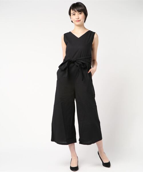 MODE ROBE(モードローブ)の「Vネックリボンオールインワン(つなぎ/オールインワン・レディース・ブラック/ベージュ/カーキ/オレンジ・FREE)」の20枚目の写真