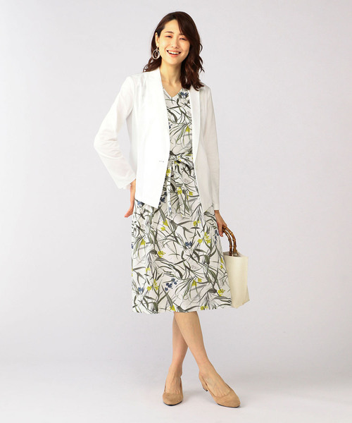 A/C DESIGN BY ALPHA CUBIC（エーシーデザインバイアルファキュービック）の「◇カタログ掲載◇ボタニカルプリントワンピース（ワンピース・レディース・ネイビー/オフホワイト・9号/13号/11号）」の14枚目の写真