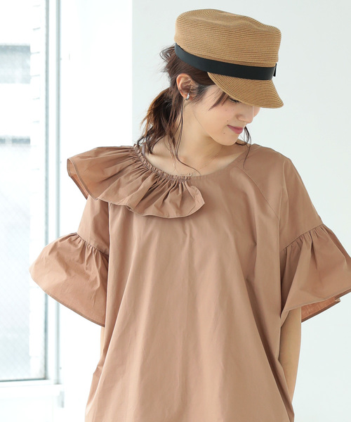 DONOBAN（ドノバン）の「ペーパーリボンキャスケット（キャップ・レディース・ベージュ/ライトベージュ・ONESIZE）」の6枚目の写真