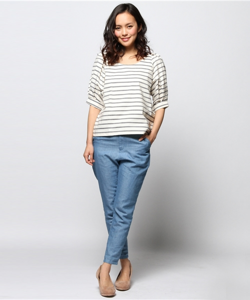 ROSE BUD（ローズバッド）の「(P.P) R1141-205DO （Tシャツ/カットソー・レディース・アイボリー/ネイビー・ONE SIZE）」の9枚目の写真