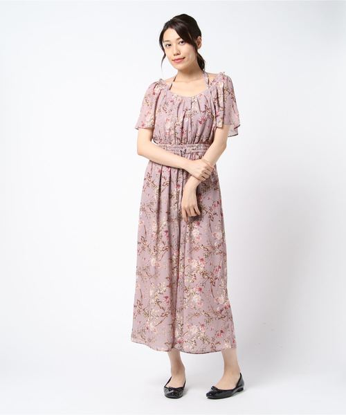 axes femme（アクシーズファム）の「フラワー柄コンビネゾン