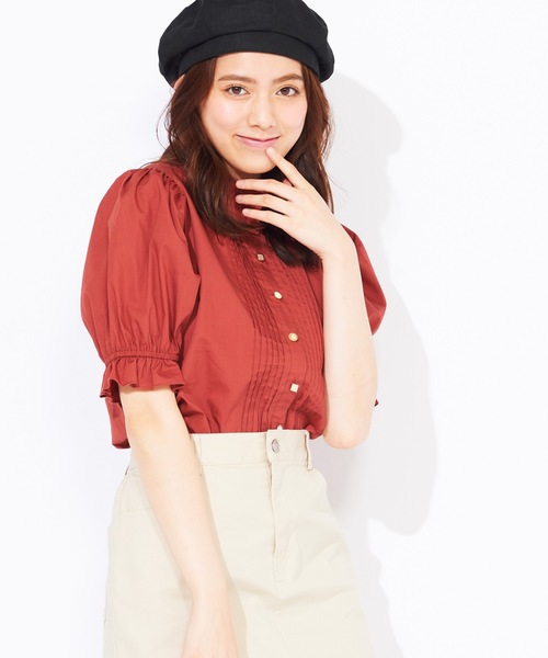 WEGO(ウィゴー)の「WEGO/アソートボタンブラウス(シャツ/ブラウス・レディース・ブラック/ブラウン/ナチュラル・FREE)」の1枚目の写真