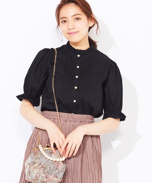WEGO(ウィゴー)の「WEGO/アソートボタンブラウス(シャツ/ブラウス・レディース・ブラック/ブラウン/ナチュラル・FREE)」の2枚目の写真