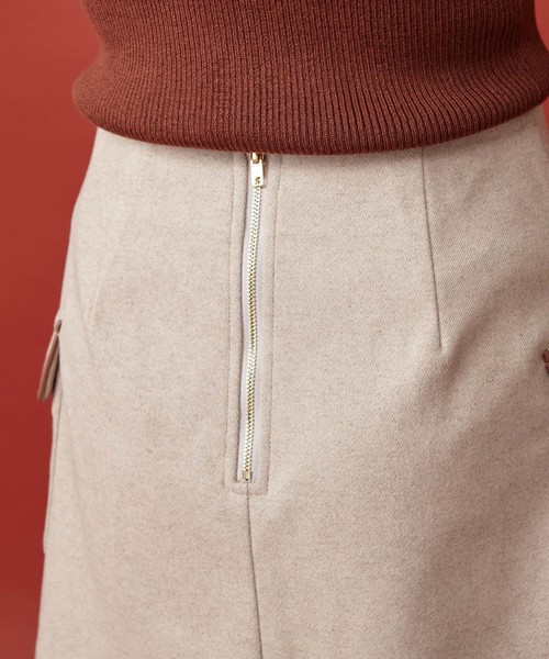 MIIA（ミーア）の「パイピング台形スカート（スカート・レディース・ブラック/ベージュ/ピンク・SMALL/MEDIUM）」の12枚目の写真