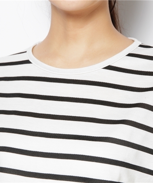 Kastane(カスタネ)の「【Kastane】袖フレアーボーダーTOPS(Tシャツ/カットソー・レディース・レッド/ブラック/グレー/その他/ホワイト・FREE)」の7枚目の写真