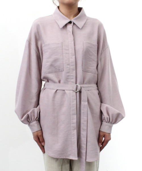 STYLEBLOCK(スタイルブロック)の「起毛ベルト付きブラウス(シャツ/ブラウス・レディース・キャメル/ブラック/ラベンダー・M)」の9枚目の写真