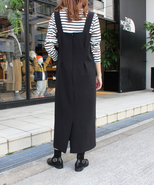 MODE ROBE(モードローブ)の「シンプルジャンパースカート(ジャンパースカート・レディース・ブラック/チェック・FREE)」の2枚目の写真