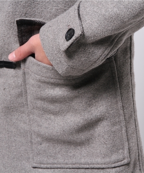 WEGO（ウィゴー）の「WEGO/ロングダッフルコート（ダッフルコート・メンズ・ダークグレー/ネイビー/キャメル・MEDIUM/LARGE）」の4枚目の写真