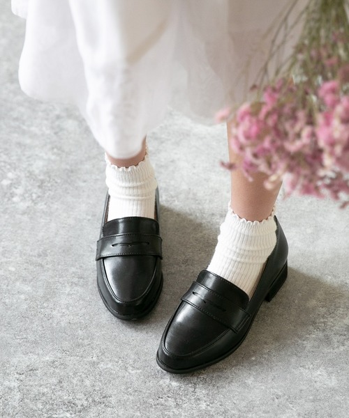 menue（メヌエ）の「防水仕様 ローファー コインローファー 3cmヒール レインシューズ（レインシューズ・レディース・ブラック・25.0cm/20.0cm/24.0cm/23.0cm/22.0cm/26.0cm/27.0cm/18.0cm/19.0cm/21.0cm）」の9枚目の写真